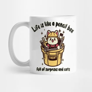 Cats with pencil box T-Shirt 01 Mug